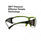 3M SF401XAF-GRN SecureFit 400 Series Safety Glasses, Green/Black, Clear Anti-Fog/Anti-Scratch Lens (7100180045) (20 Pack) - 4