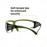 3M SF401XAF-GRN SecureFit 400 Series Safety Glasses, Green/Black, Clear Anti-Fog/Anti-Scratch Lens (7100180045) (20 Pack) - 6