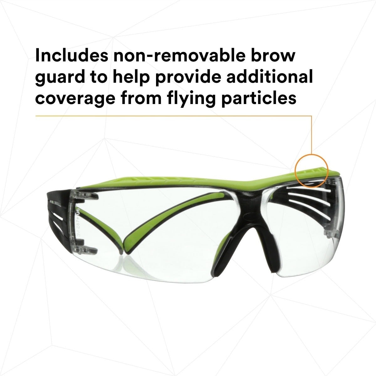 3M SF401XAF-GRN SecureFit 400 Series Safety Glasses, Green/Black, Clear Anti-Fog/Anti-Scratch Lens (7100180045) (20 Pack) - 7
