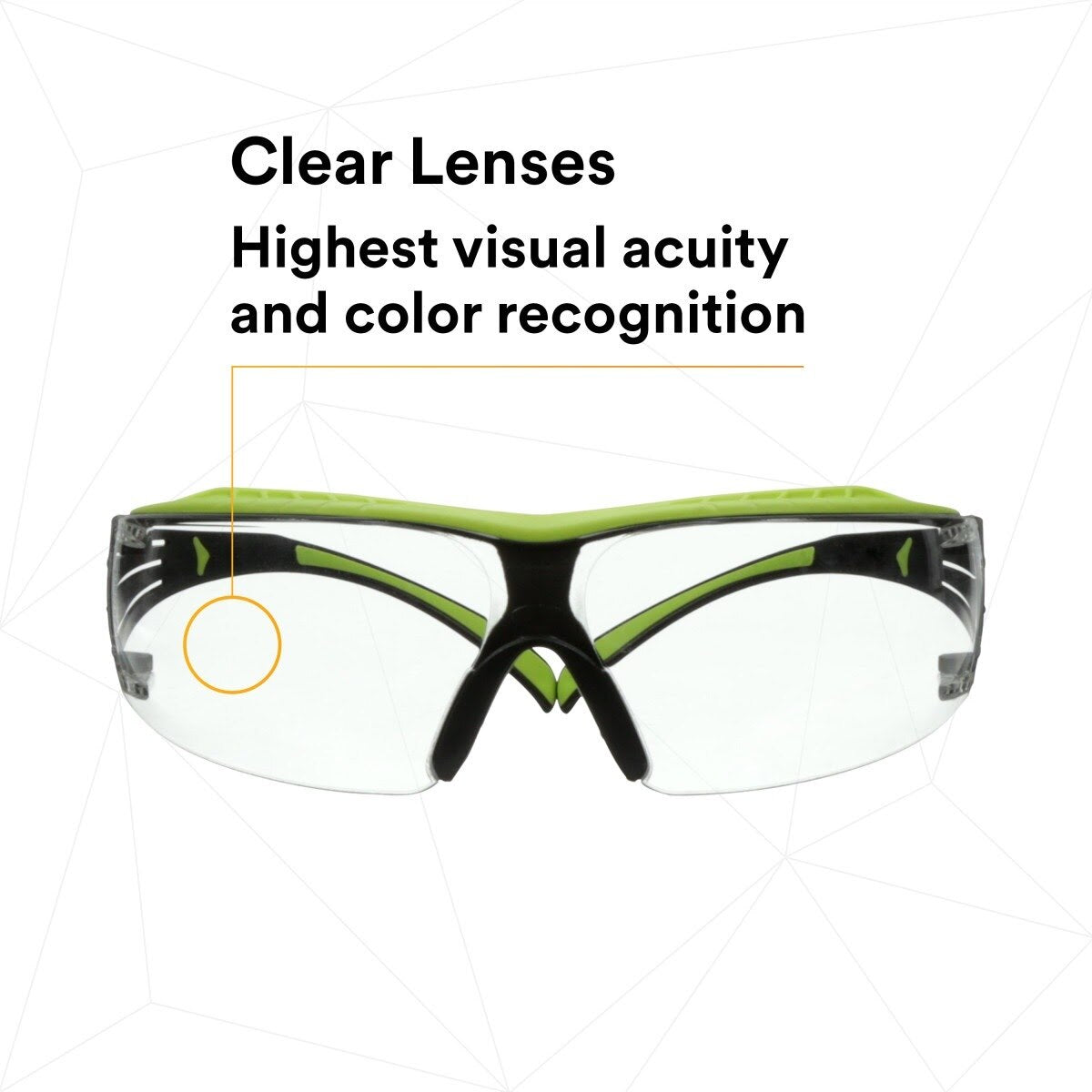 3M SF401XAF-GRN SecureFit 400 Series Safety Glasses, Green/Black, Clear Anti-Fog/Anti-Scratch Lens (7100180045) (20 Pack) - 8