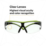 3M SF401XAF-GRN SecureFit 400 Series Safety Glasses, Green/Black, Clear Anti-Fog/Anti-Scratch Lens (7100180045) (20 Pack) - 8
