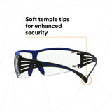 3M SF401XSGAF-BLU SecureFit 400 Series Safety Glasses, Blue/Gray, Clear Scotchgard Anti-Fog/Anti-Scratch Lens (7100180049) (20 Pack) - 7