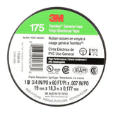 3M Temflex 175 Vinyl Electrical Tape, Black, 7 mil, 3/4 in x 60 ft, Flame Retardant, Rubber Adhesive (7100188506) (100 Pack)