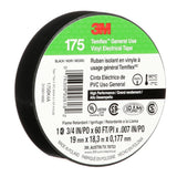 3M Temflex 175 Vinyl Electrical Tape, Black, 7 mil, 3/4 in x 60 ft, Flame Retardant, Rubber Adhesive (7100188506) - 4