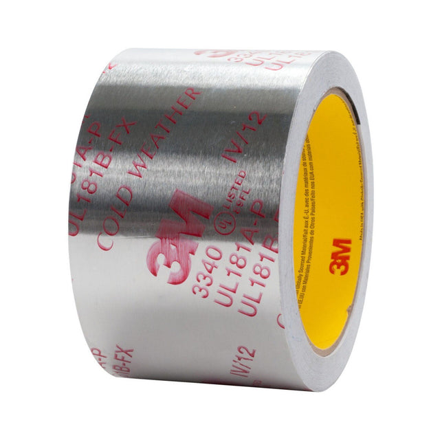 3M 3340 Aluminum Foil Tape, Silver, 2-1/2 in x 50 yd, 4.0 mil, HVAC Sealing and Patching Ducts, Fiberglass Duct Board, Insulation, Metal Repair (7100189974) (20 Pack)