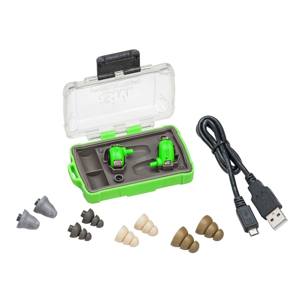 3M EEP-100 PELTOR Electronic Earplug Kit with Rechargeable Charging Case and Eartips (7100193144) - 6