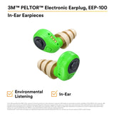 3M EEP-100 PELTOR Electronic Earplug Kit with Rechargeable Charging Case and Eartips (7100193144) - 7