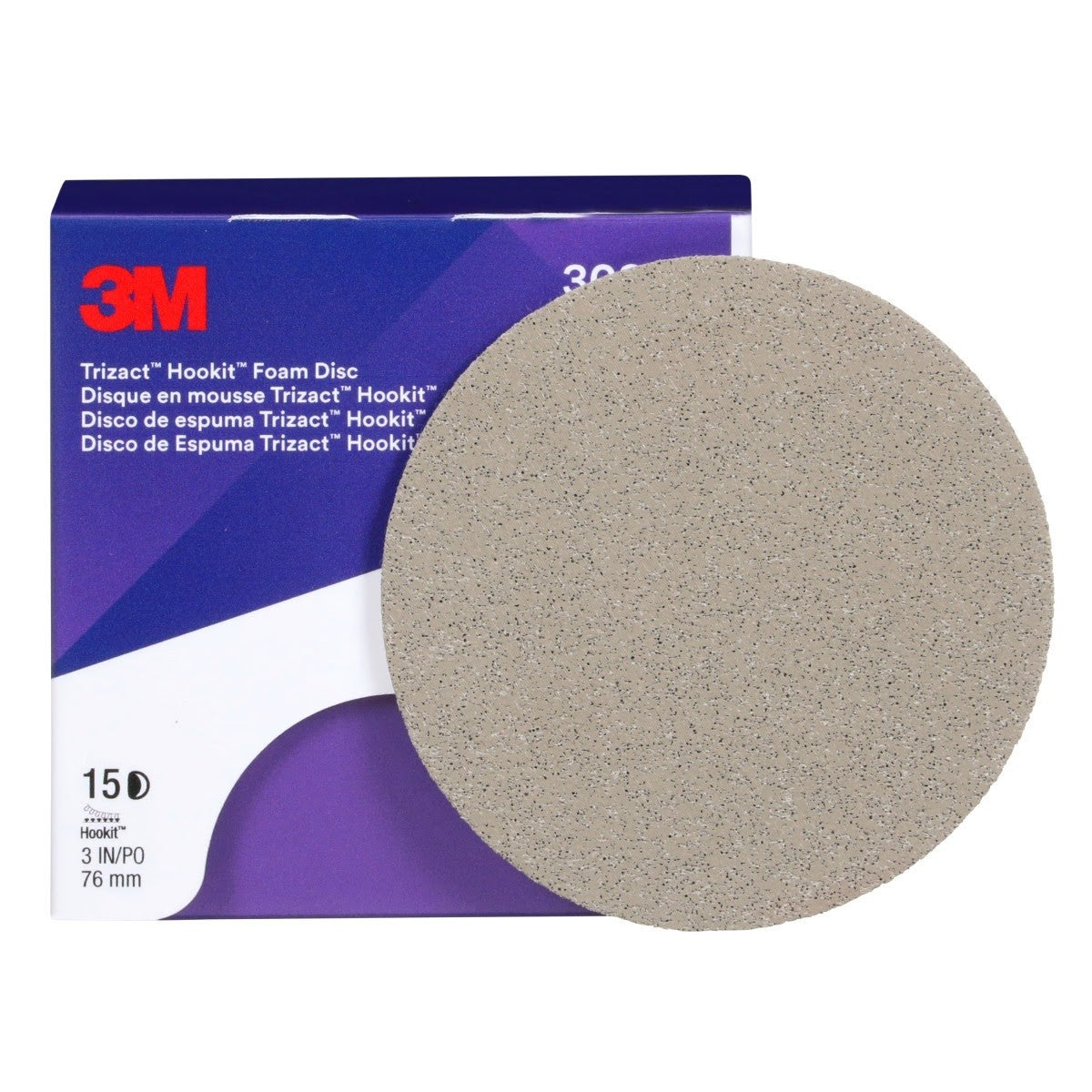 3M 443SA 30804 Trizact Hookit Foam Disc, 8000, 3 in (7100193763) (60 Pack) - 2