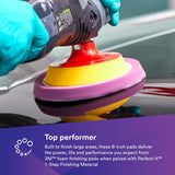 3M 33042 Hookit 1-Step Foam Finishing Pad, Waffle Face, Purple, 6 in (7100193787) (24 Pack) - 7