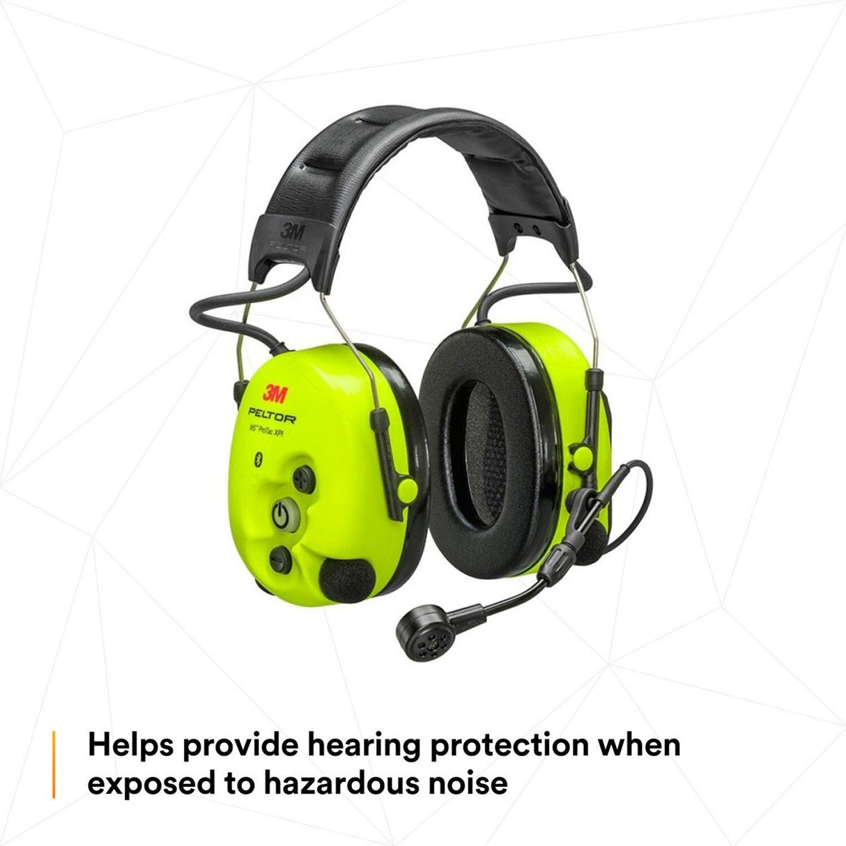 3M MT15H7AWS6 PELTOR WS ProTac XPI Bluetooth Headset with Noise-Canceling Microphone, Headband, Yellow (7100196045) - 2