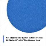 3M 7100199698 Stikit Blue Abrasive Disc Roll 321U, 36265, 5 in, 80, No Hole - 8