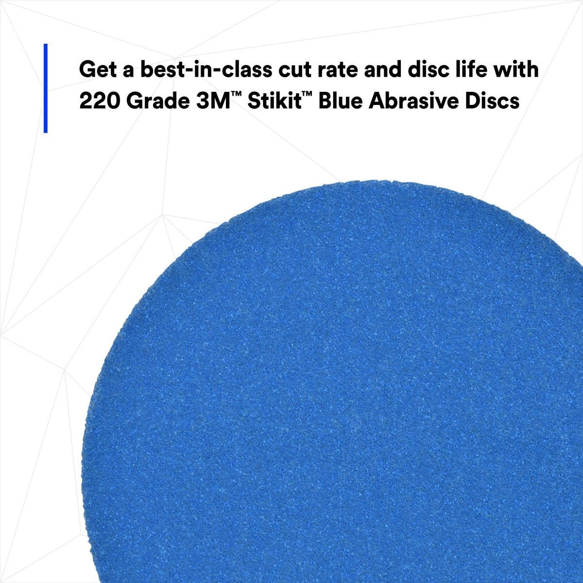 3M 321U 36269 Stikit Blue Abrasive Disc Roll, No Hole, 5 in, 220 Grade (7100199702) (500 Pack) - 3