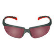 3M S2024AS-RED Solus 2000 Series Safety Glasses Anti-Scratch Red Mirror Lens Gray/Red Frame Adjustable Ratchet Temples (7100203162) (20 Pack)