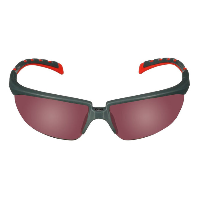 3M S2024AS-RED Solus 2000 Series Safety Glasses Anti-Scratch Red Mirror Lens Gray/Red Frame Adjustable Ratchet Temples (7100203162) (20 Pack)
