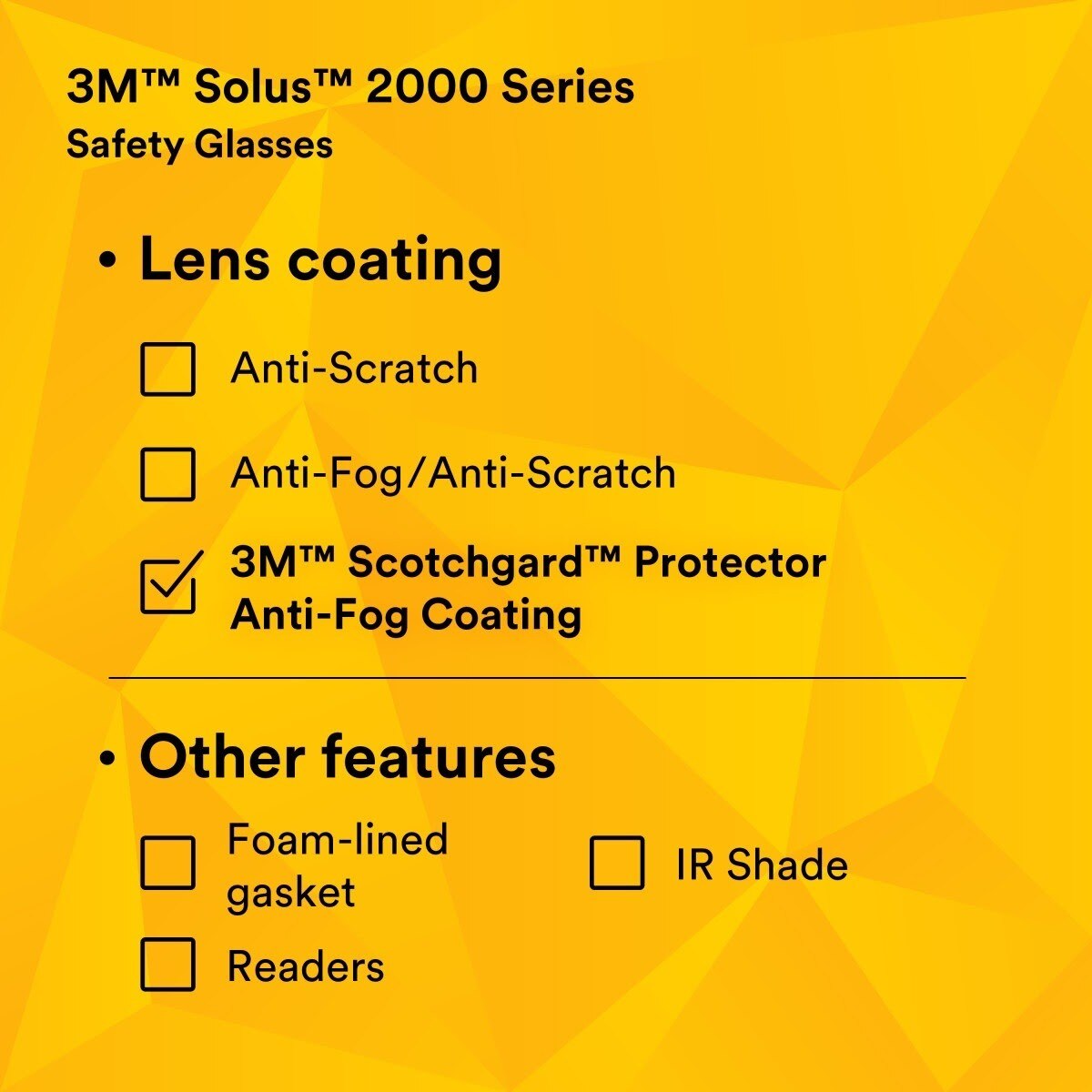 3M S2003SGAF-BGR Solus 2000 Series, Gray/Blue-Green Temples, Scotchgard Anti-Fog Coating, Amber AF-AS lens (7100203164) (20 Pack) - 10