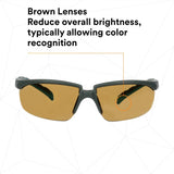 3M S2005SGAF-BGR Solus 2000 Series, Gray/Blue-Green Temples, Scotchgard Anti-Fog Coating, Brown AF-AS lens (7100203166) (20 Pack) - 7