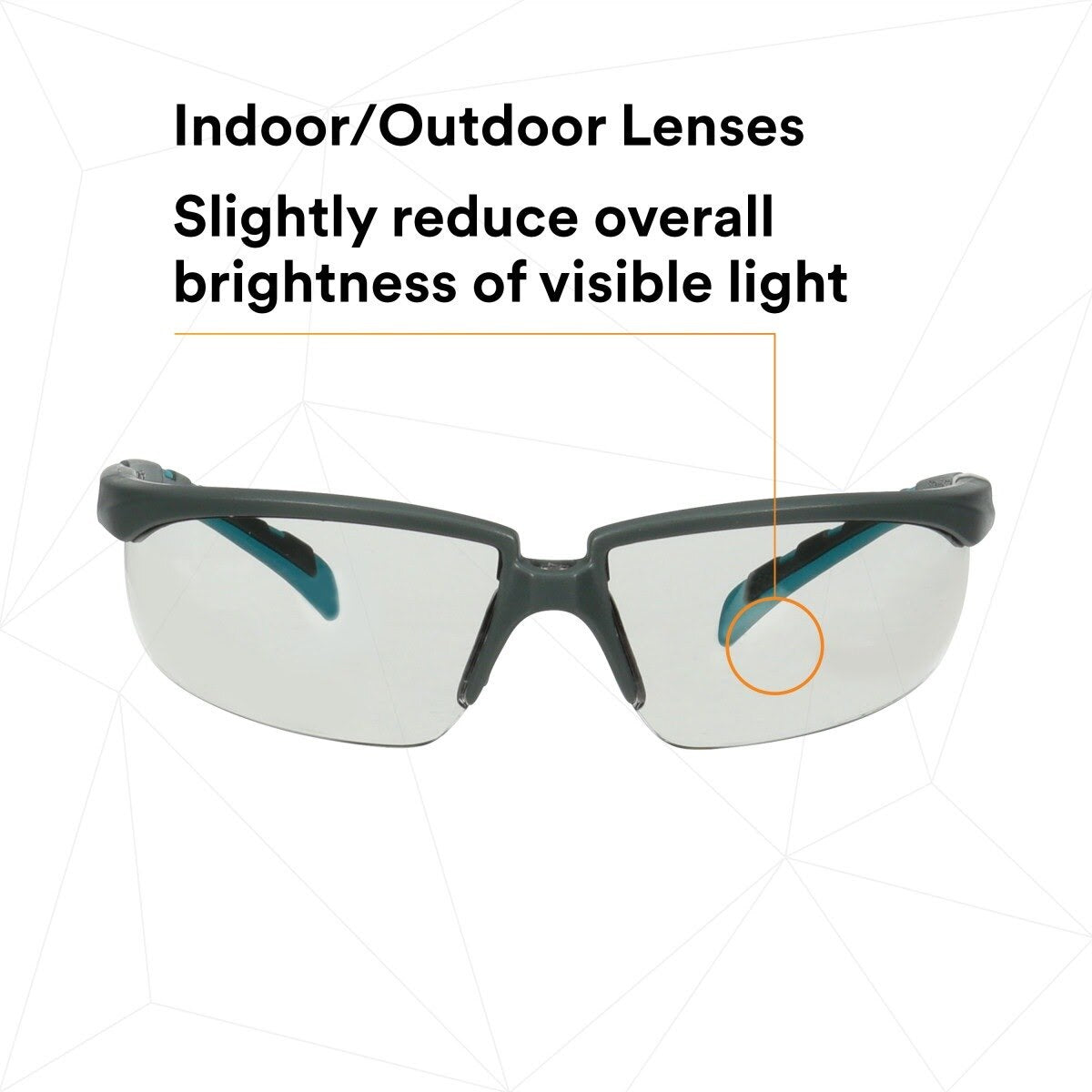 3M S2007SGAF-BGR Solus 2000 Series, Gray/Blue-Green Temples, Scotchgard Anti-Fog Coating, I/O Gray AF-AS lens (7100203171) (20 Pack) - 3