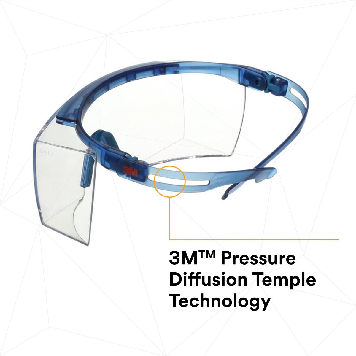 3M SF3701AS-BLU SecureFit 3700 Series OTG Safety Glasses, Anti Scratch Clear Lens, Blue Temples (7100203180) (10 Pack) - 3