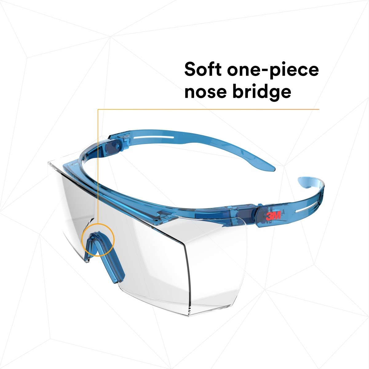 3M SF3701AS-BLU SecureFit 3700 Series OTG Safety Glasses, Anti Scratch Clear Lens, Blue Temples (7100203180) (10 Pack) - 8