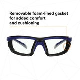 3M S2001SGAF-BGR-F Solus 2000 Series Safety Glasses, Anti-Fog Anti-Scratch, Clear Lens, Gray Teal Frame, Removable Foam Gasket (7100203183) (20 Pack) - 4