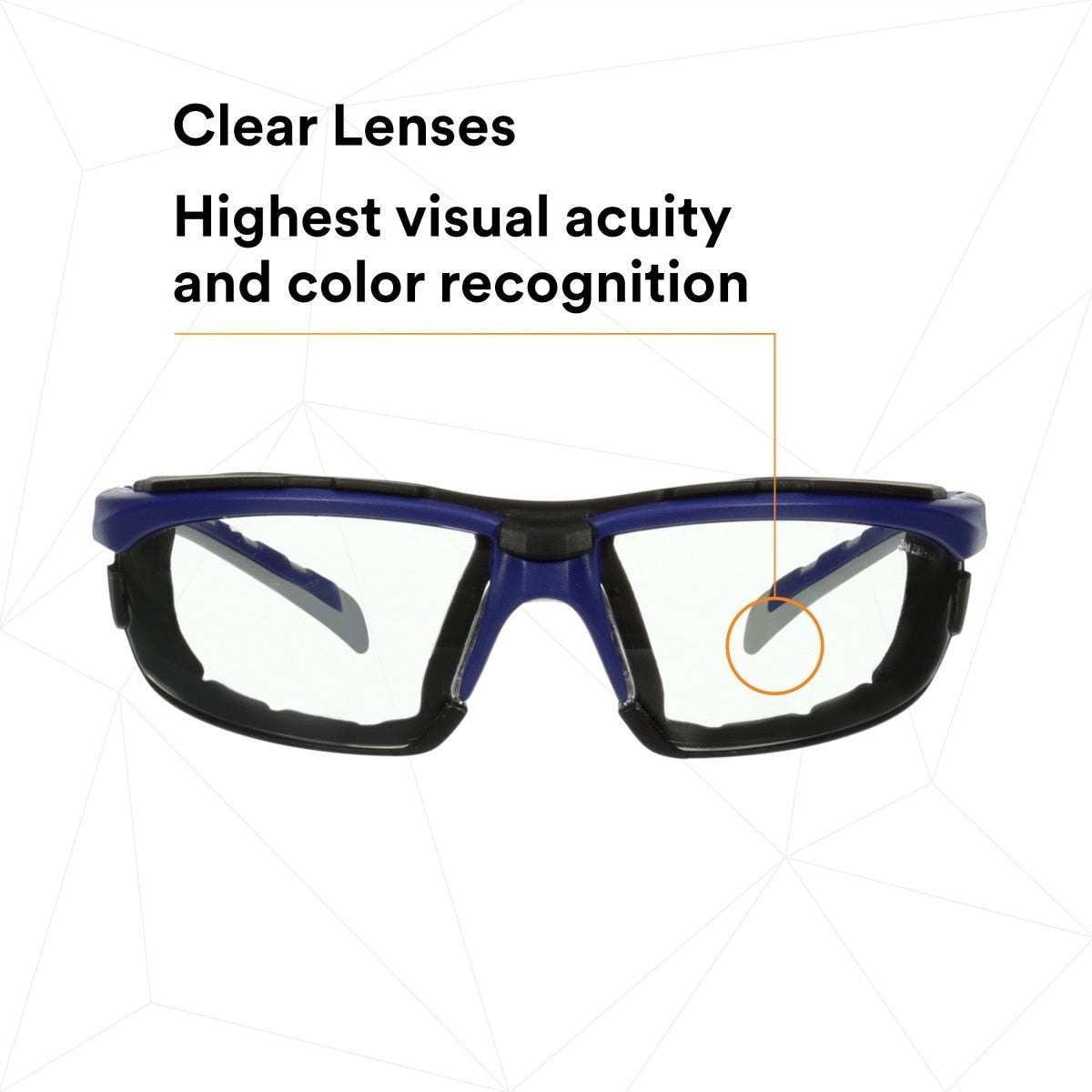 3M S2001SGAF-BGR-F Solus 2000 Series Safety Glasses, Anti-Fog Anti-Scratch, Clear Lens, Gray Teal Frame, Removable Foam Gasket (7100203183) (20 Pack) - 5