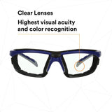 3M S2001SGAF-BGR-F Solus 2000 Series Safety Glasses, Anti-Fog Anti-Scratch, Clear Lens, Gray Teal Frame, Removable Foam Gasket (7100203183) (20 Pack) - 5