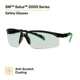 3M S2017AS-BLK Solus Solus 2000 Series Safety Glasses, Anti-Scratch, IR Shade 1.7 Gray Lens, Black/Green Temples (7100203187) (20 Pack) - 4