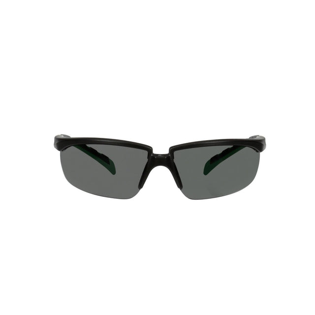3M S2030AS-BLK Solus 2000 Series Safety Glasses, Anti-Scratch, IR Shade 3.0 Gray Lens, Black Green Temples (7100203188) (20 Pack)