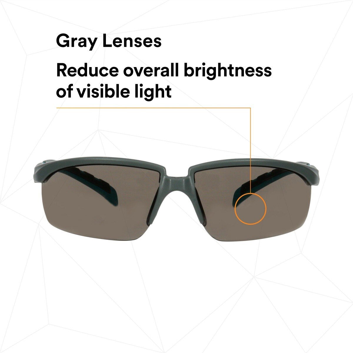 3M S2002SGAF-BGR Solus 2000 Series Safety Glasses with Scotchgard Anti-Fog Anti-Scratch Coating, Gray Lens, Gray Teal Frame, Adjustable Ratchet Temples (7100203287) (20 Pack) - 6
