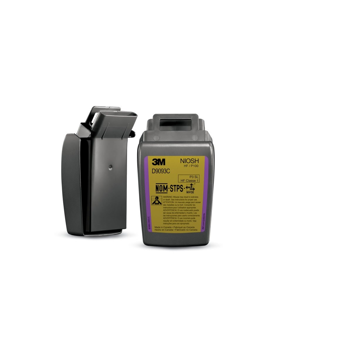 3M Secure Click Hard Case P100 Particulate Filter with Hydrogen Fluoride and Nuisance Level OV/AG Relief, NIOSH Approved (D9093C) (7100206890) (1 Pair) (30 Pack)