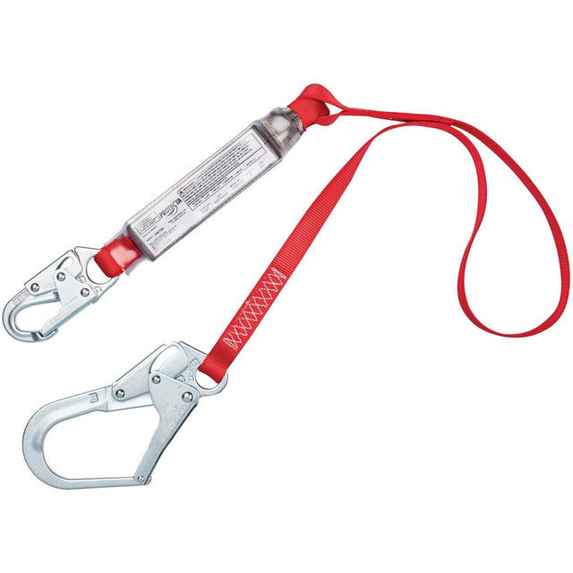 3M 1340125 PROTECTA Shock Absorbing Lanyard, PRO Pack, Web, Snap Hook to Rebar Hook, 6 ft, Red/Gray (7100208178)