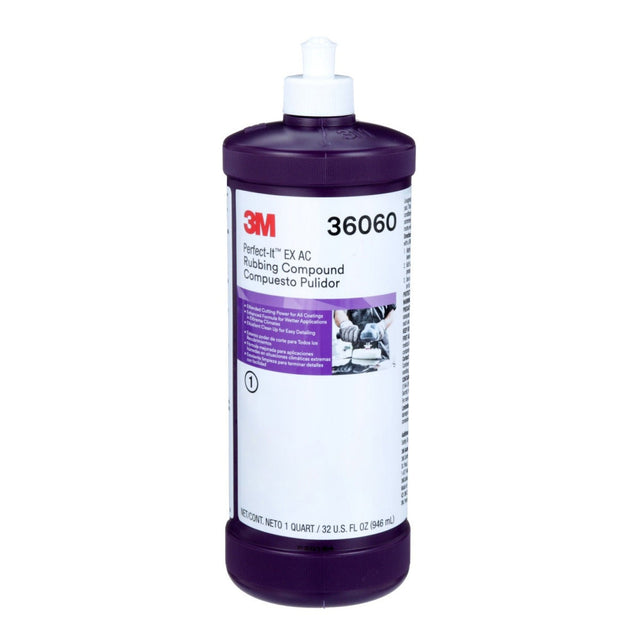 3M Perfect-It EX AC Rubbing Compound Fast Cutting High Performing 1 qt 32 fl oz (36060) (7100210683) (6 Pack)