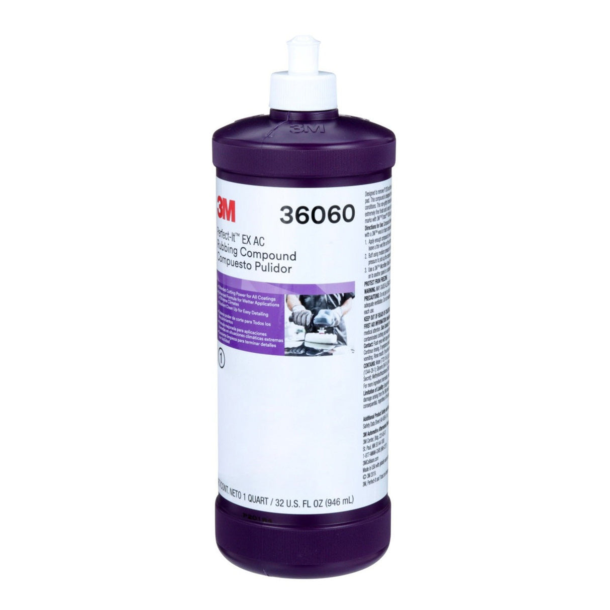 3M Perfect-It EX AC Rubbing Compound Fast Cutting High Performing 1 qt 32 fl oz (36060) (7100210683) (6 Pack) - 3