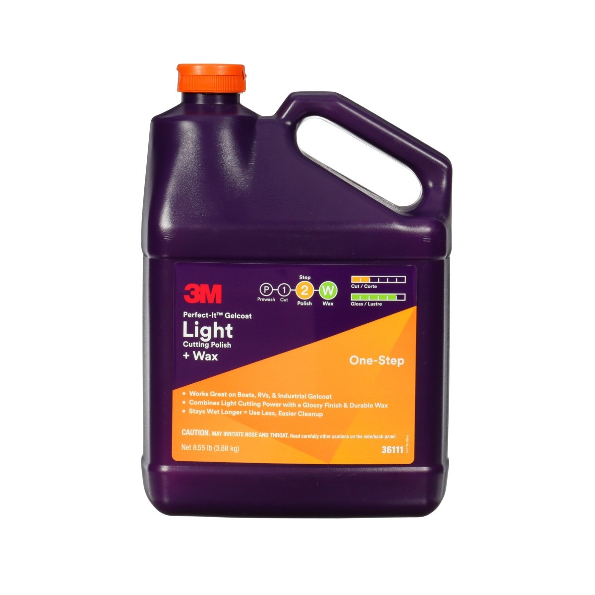 3M 36111 Perfect-It Gelcoat Light Cutting Polish + Wax, One-Step, 1 Gallon (7100210708) (4 Pack)