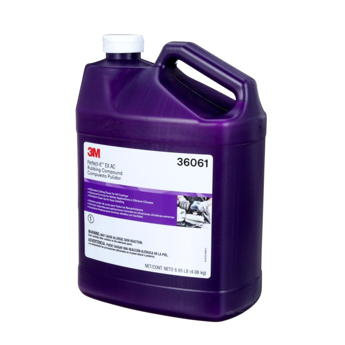 3M 36061 Perfect-It EX AC Rubbing Compound, Fast Cutting, 1 gal (8.95 lb) (7100210709) (4 Pack) - 3