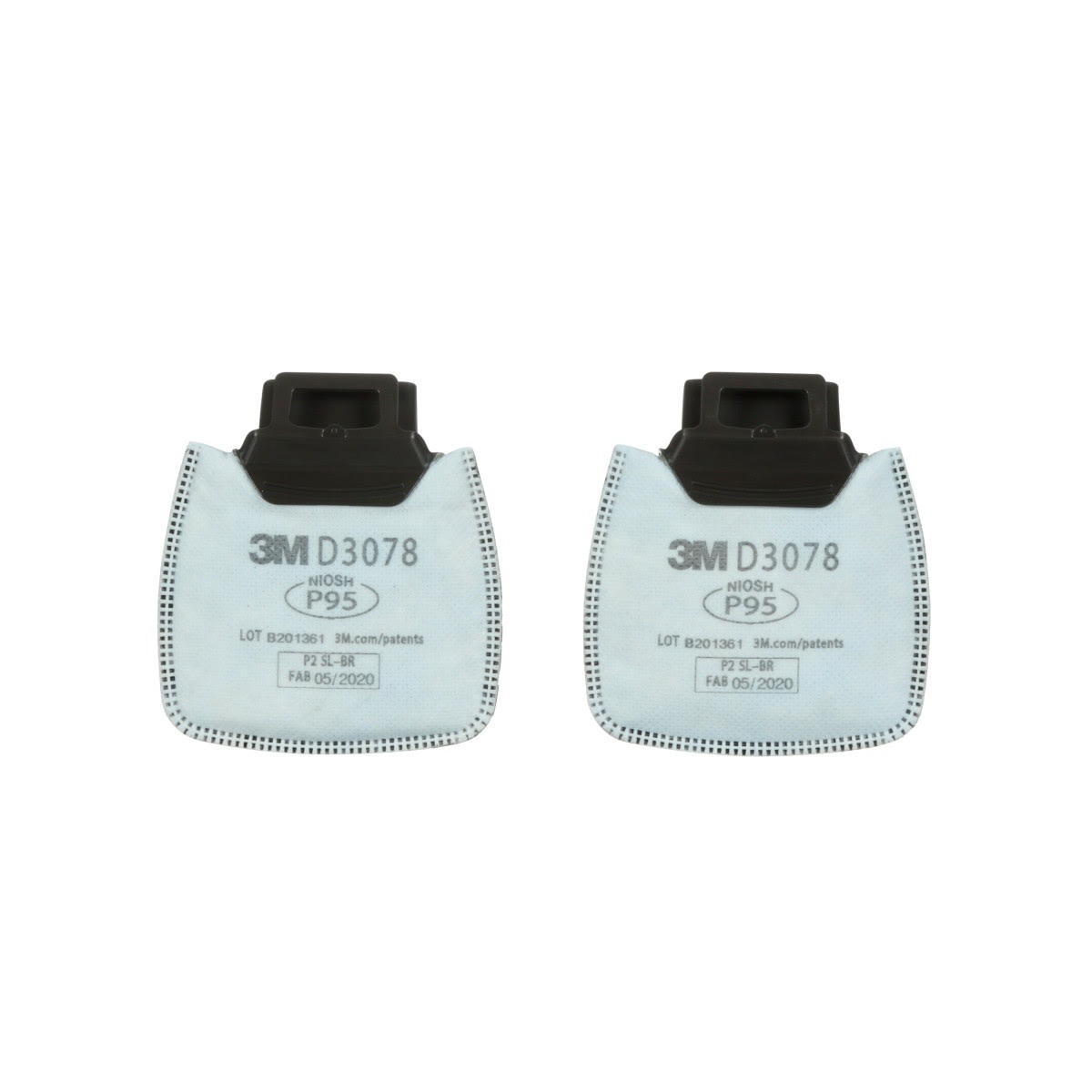3M D3078 Secure Click Particulate Filter P95 with Nuisance Level Organic Vapor/Acid Gas Relief (7100213435) (1 Pair) (50 Pack)