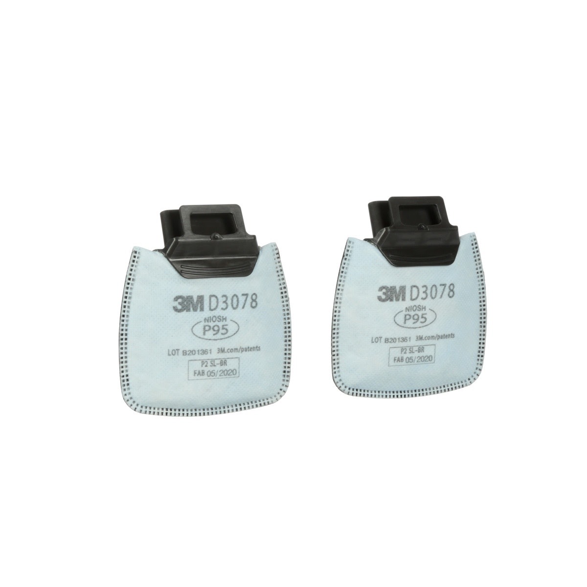 3M D3078 Secure Click Particulate Filter P95 with Nuisance Level Organic Vapor/Acid Gas Relief (7100213435) (1 Pair) (50 Pack) - 3