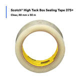 3M 375+ Scotch High Tack Box Sealing Tape, Hot Melt Adhesive, Polypropylene Film Backing, Clear, 48 mm x 50 m (7100215092) (36 Pack) - 5