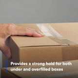3M 375+ Scotch High Tack Box Sealing Tape, Hot Melt Adhesive, Polypropylene Film Backing, Clear, 48 mm x 50 m (7100215092) (36 Pack) - 7
