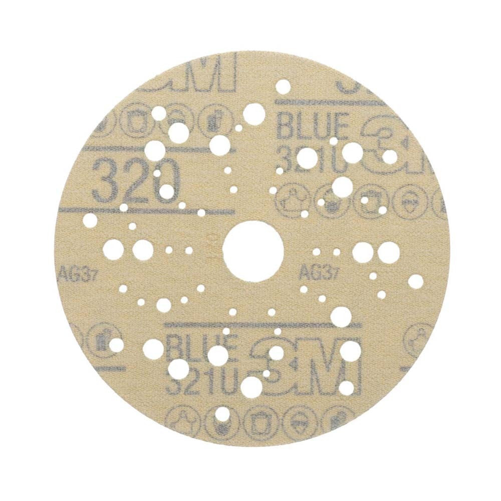 3M 7100215945 Hookit Blue Abrasive Disc 321U 36165 5 in 320 Multi-hole Discs (50 Pack) - 2