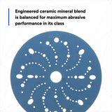 3M 321U 36180 Hookit Blue Abrasive Disc, Multi-Hole, 6 in, 320 Grit, Featheredging, Primer Sanding, Paint Preparation (7100216057) (200 Pack) - 4
