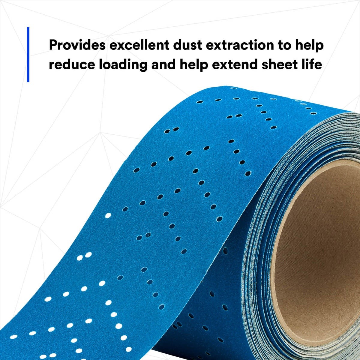 3M 321U 36195 Hookit Blue Abrasive Sheet Roll, Multi-Hole, 320 Grit, 2-3/4 in x 13 yd, Automotive Sanding (7100219220) (4 Pack) - 4