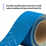 3M 321U 36195 Hookit Blue Abrasive Sheet Roll, Multi-Hole, 320 Grit, 2-3/4 in x 13 yd, Automotive Sanding (7100219220) (4 Pack) - 4