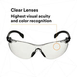 3M Scotchgard Solus 1000 Series Safety Glasses, Black Temples, Clear AF-AS Lens, Anti Fog Anti Scratch (S1501SGAF) (7100220751) (20 Pack) - 5