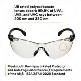 3M Scotchgard Solus 1000 Series Safety Glasses, Black Temples, Clear AF-AS Lens, Anti Fog Anti Scratch (S1501SGAF) (7100220751) (20 Pack) - 6