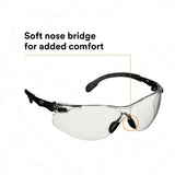 3M Scotchgard Solus 1000 Series Safety Glasses, Black Temples, Clear AF-AS Lens, Anti Fog Anti Scratch (S1501SGAF) (7100220751) (20 Pack) - 7