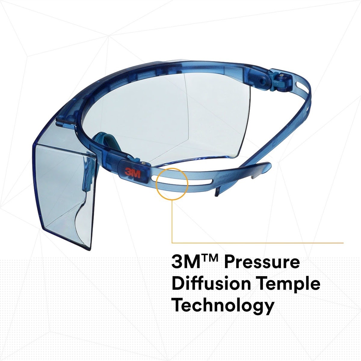 3M SF3704SGAF-BLU SecureFit 3700 Series, Blue Temples, Scotchgard Anti-Fog Coating, Light Blue OTG AF-AS lens (7100221209) (10 Pack) - 3