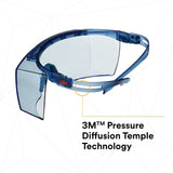 3M SF3704SGAF-BLU SecureFit 3700 Series, Blue Temples, Scotchgard Anti-Fog Coating, Light Blue OTG AF-AS lens (7100221209) (10 Pack) - 3