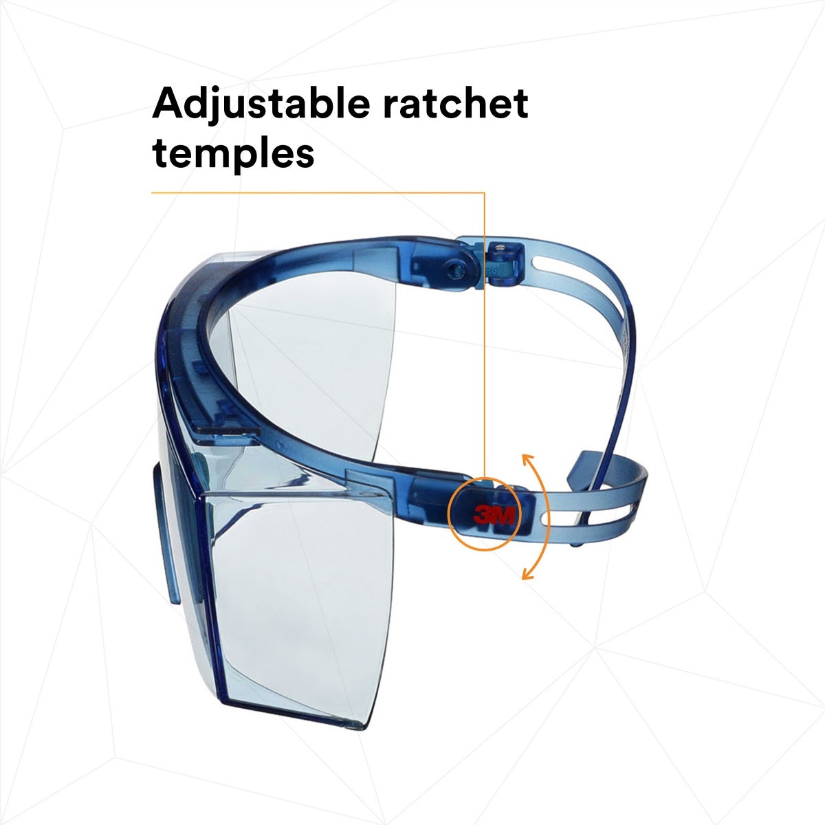 3M SF3704SGAF-BLU SecureFit 3700 Series, Blue Temples, Scotchgard Anti-Fog Coating, Light Blue OTG AF-AS lens (7100221209) (10 Pack) - 5