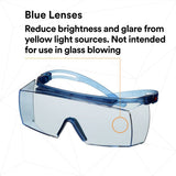 3M SF3704SGAF-BLU SecureFit 3700 Series, Blue Temples, Scotchgard Anti-Fog Coating, Light Blue OTG AF-AS lens (7100221209) (10 Pack) - 7